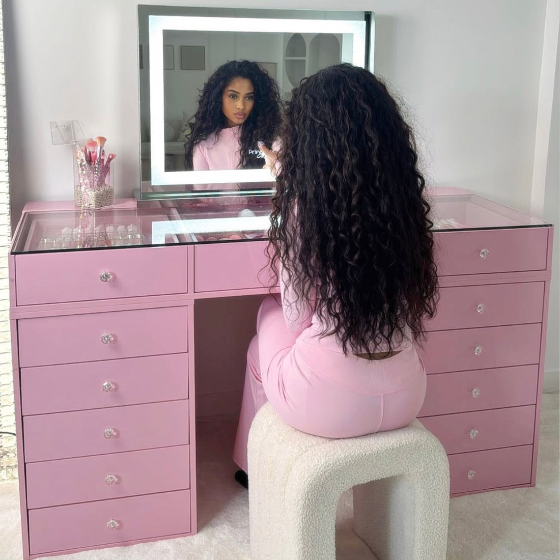 Pink vanity